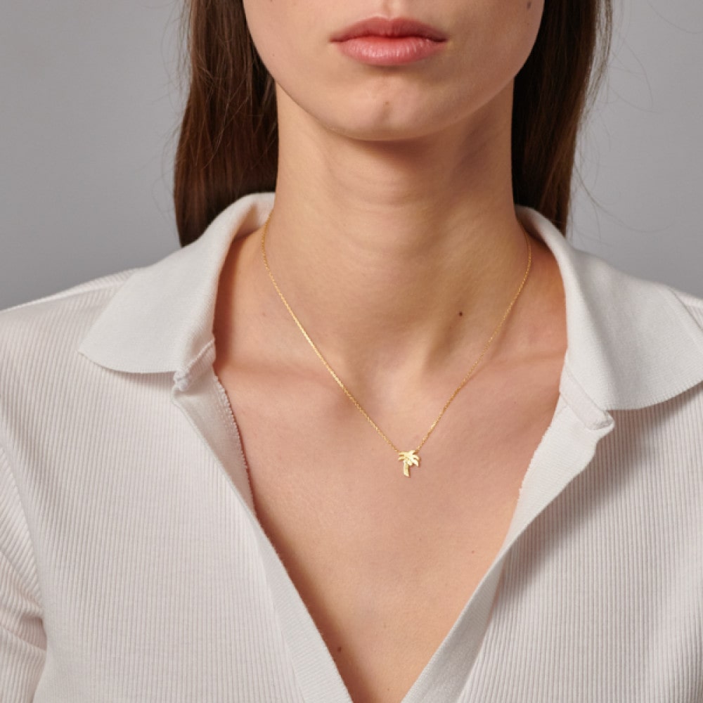 collana in argento estiva a forma di palma