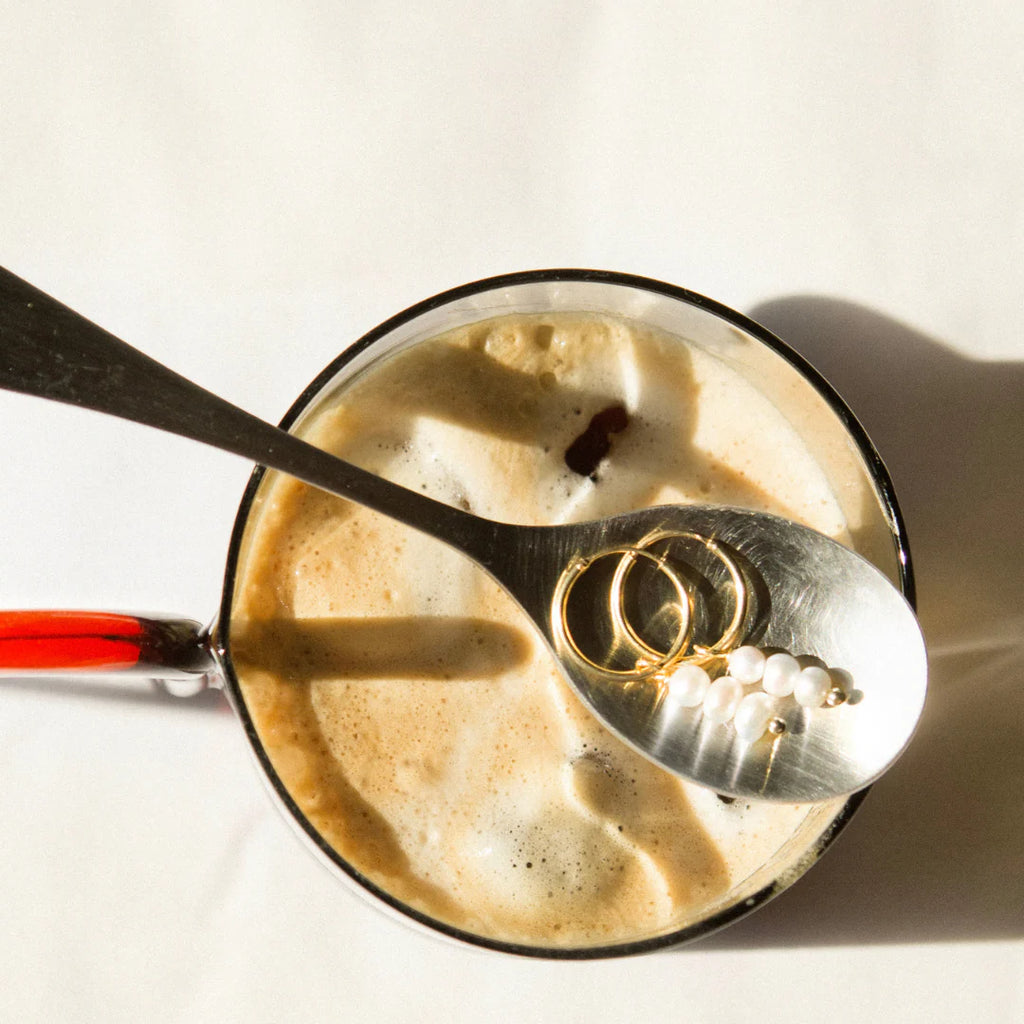 Orecchini Three Pearl Elegance Hoops