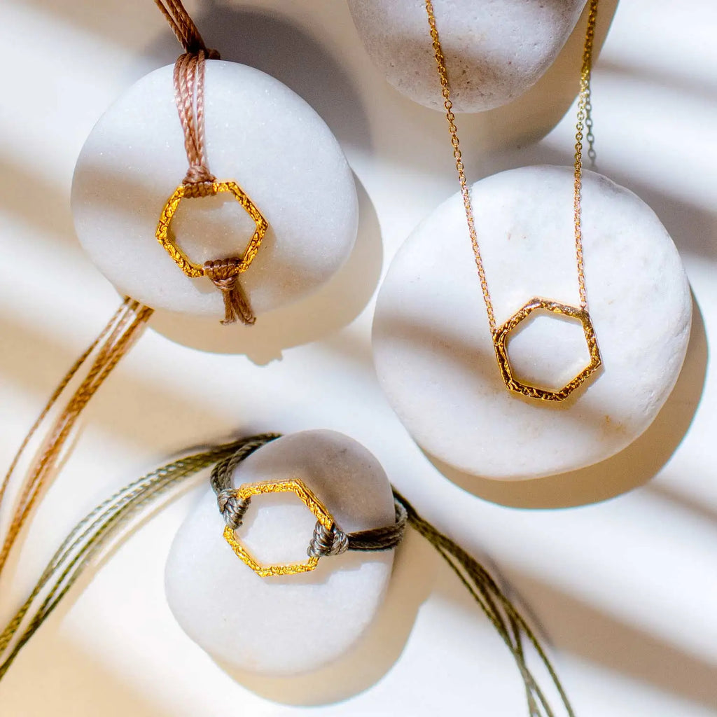 life lines bracciali e collana esagonali sparkling wishes