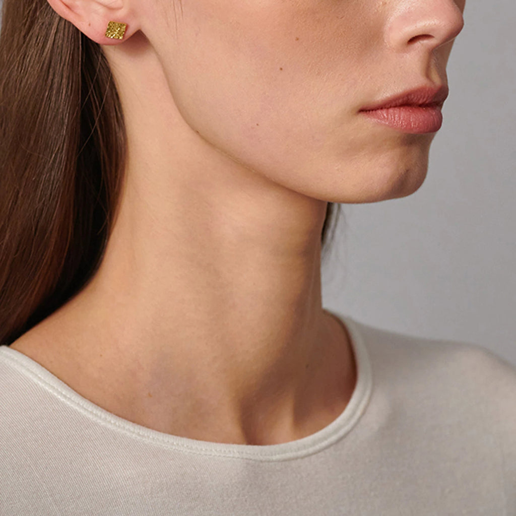 orecchini artigianali in argento Simplicity Square